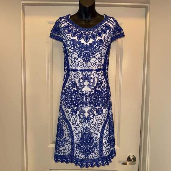Yoanna Baraschi Blue Pepin Sheath Dress size 4 - Picture 3 of 15